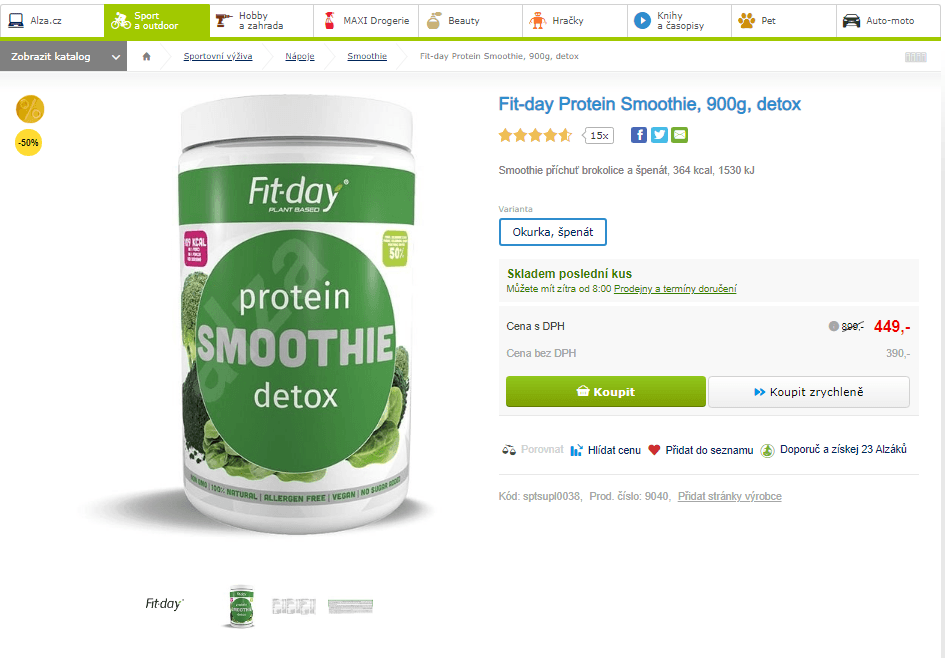 Fit-day Protein Smoothie, 900g, detox