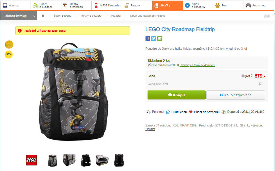 Batoh LEGO City Roadmap Fieldtrip, 11 litrů