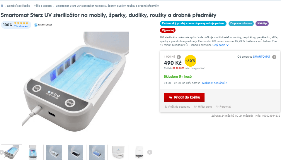 UV sterilizátor Smartomat Sterz