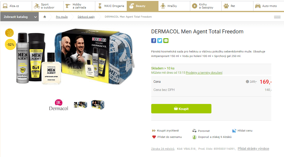 Dárková sada Dermacol Men Agent Total Freedom