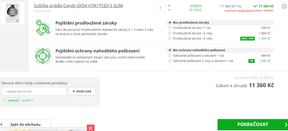Sušička prádla Hoover, 7kg, Wifi, 46cm