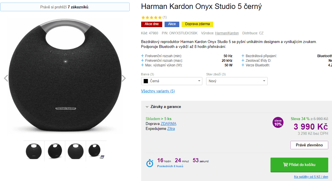 BT repro Harman Kardon Onyx Studio 5