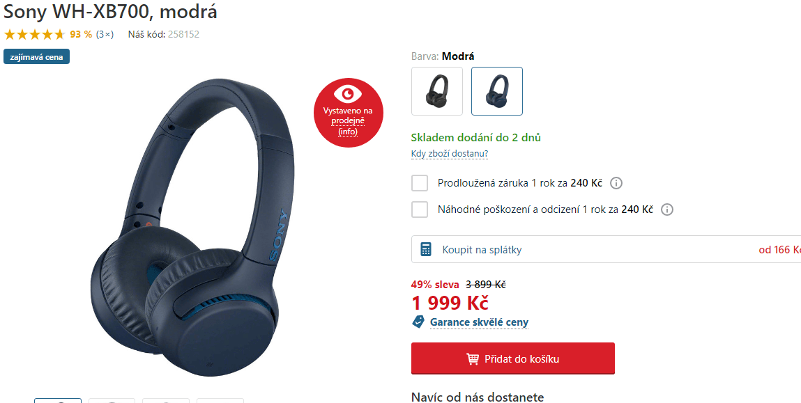 BT sluchátka SONY, NFC, mikrofon