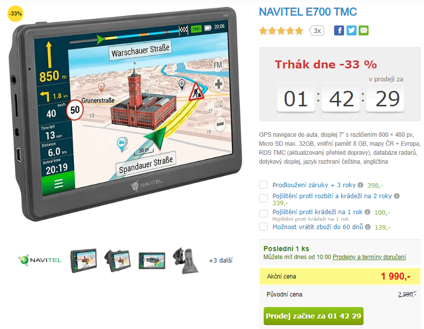 Navigace NAVITEL E700 TMC