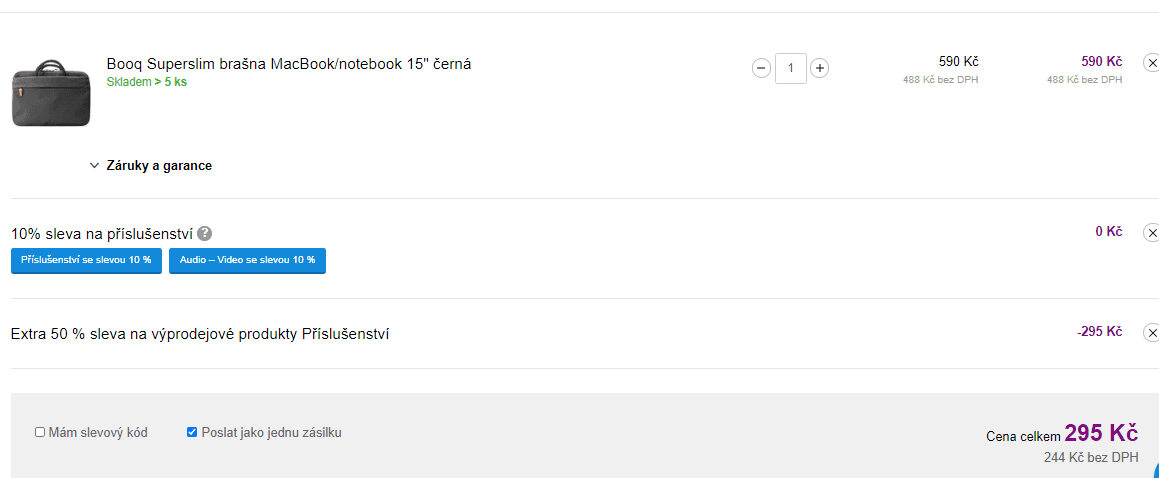 Extra sleva 50% na příslušenství