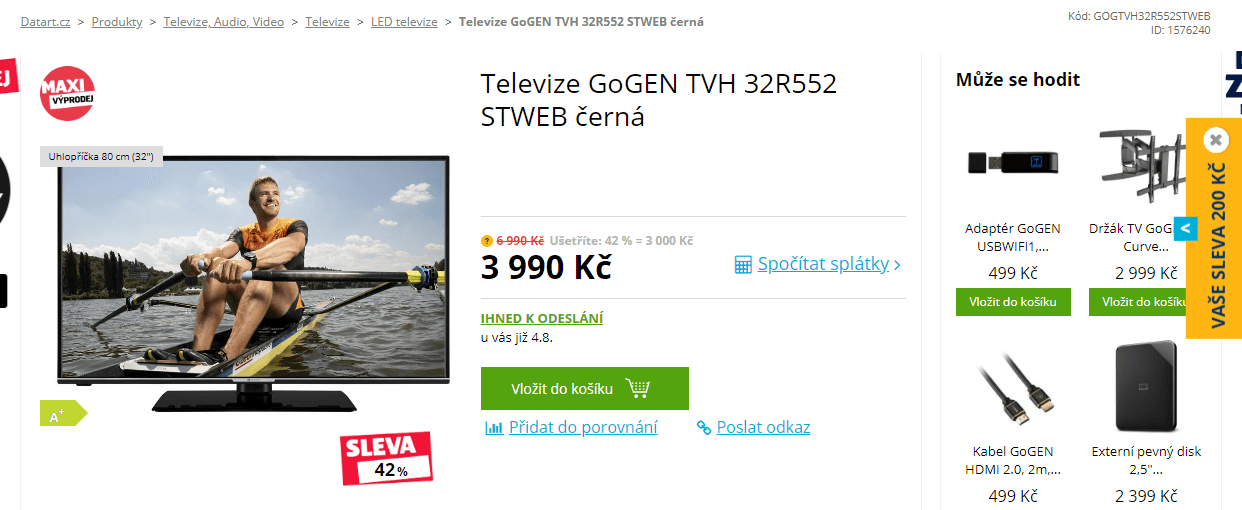 HD ready LED TV, T2, 80cm, Gogen