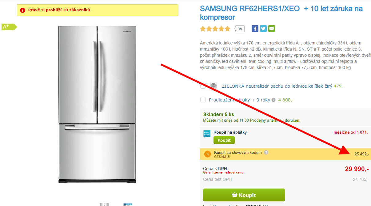 Americká lednice Samsung, led, 178cm