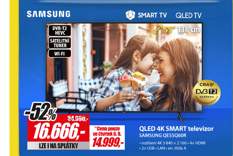 QLED 4K Smart TV, HDR, 138cm, Samsung