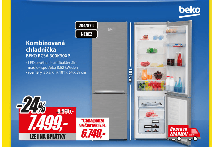 Lednice Beko, A++, 181 cm