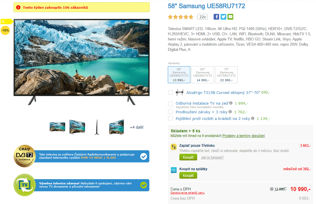 Ultra HD Smart TV, HDR, 148cm, Samsung
