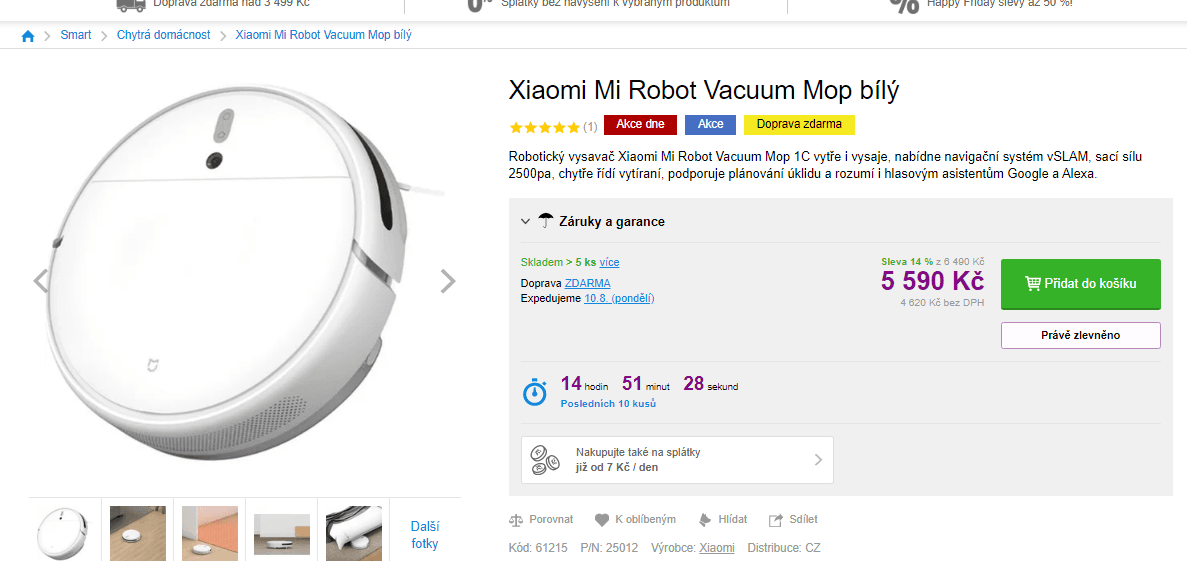 Robotický vysavač Xiaomi, Wifi, senzory