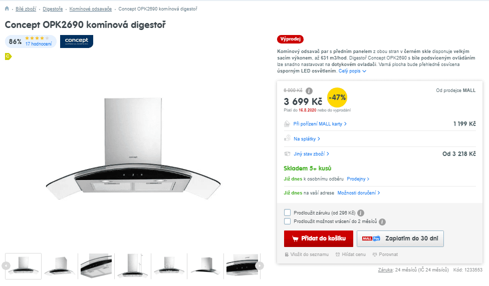 Komínová digestoř Concept OPK2690
