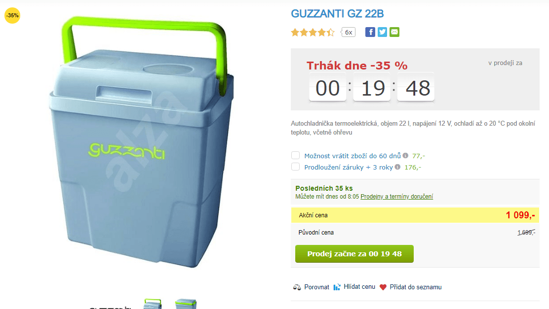 Přenosná lednice (auto) Guzzanti, 22 litrů