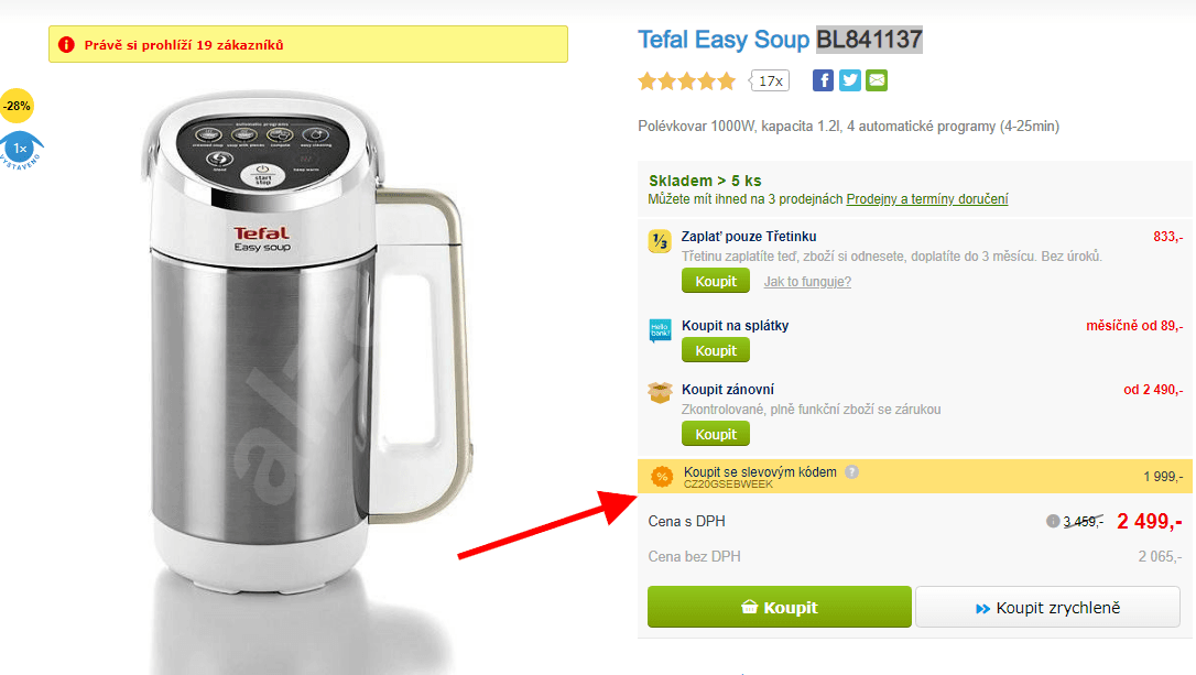 Polévkovar Tefal, 1,2 litru