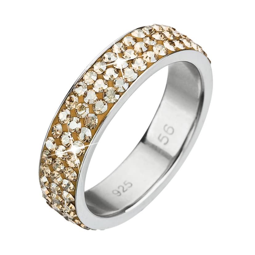 Stříbrný prsten s krystaly Swarovski