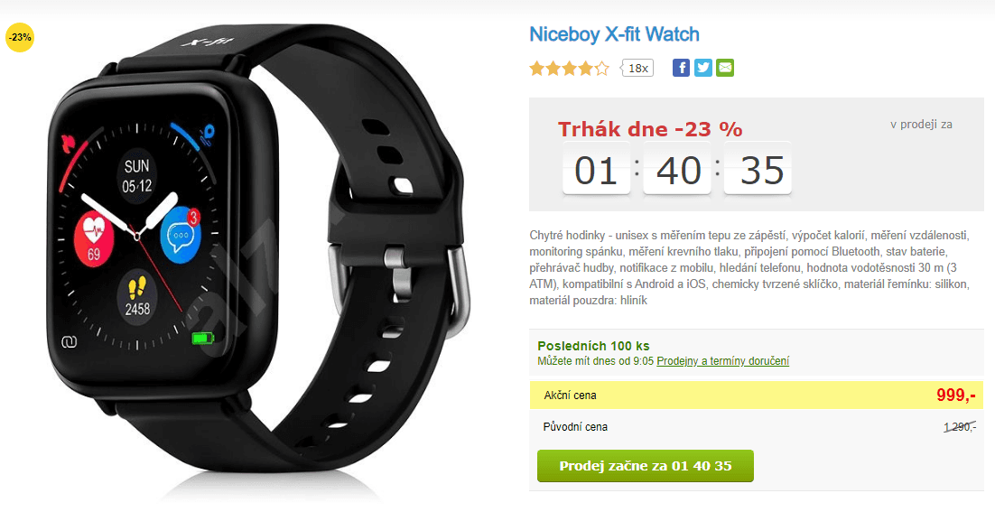 Chytré hodinky Niceboy X-fit Watch