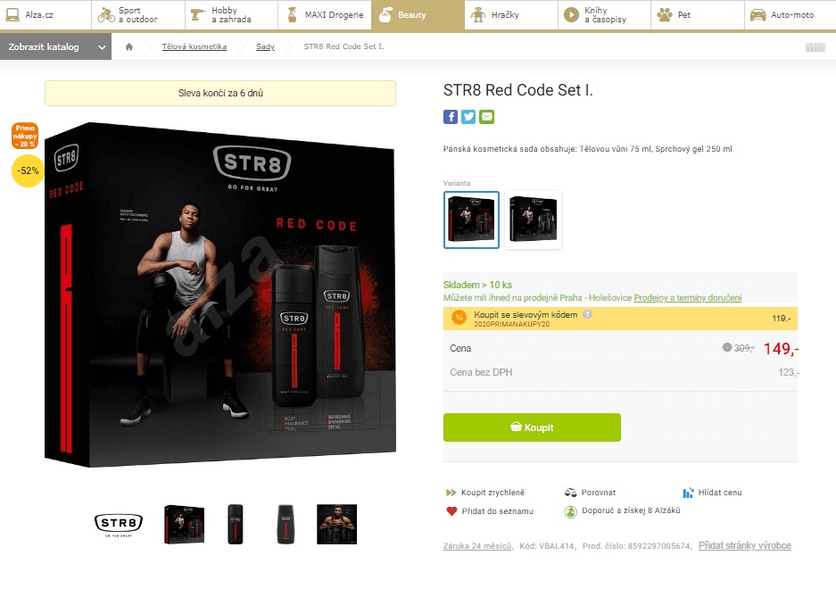 Sada pro pány STR8 Red Code - vůně + gel