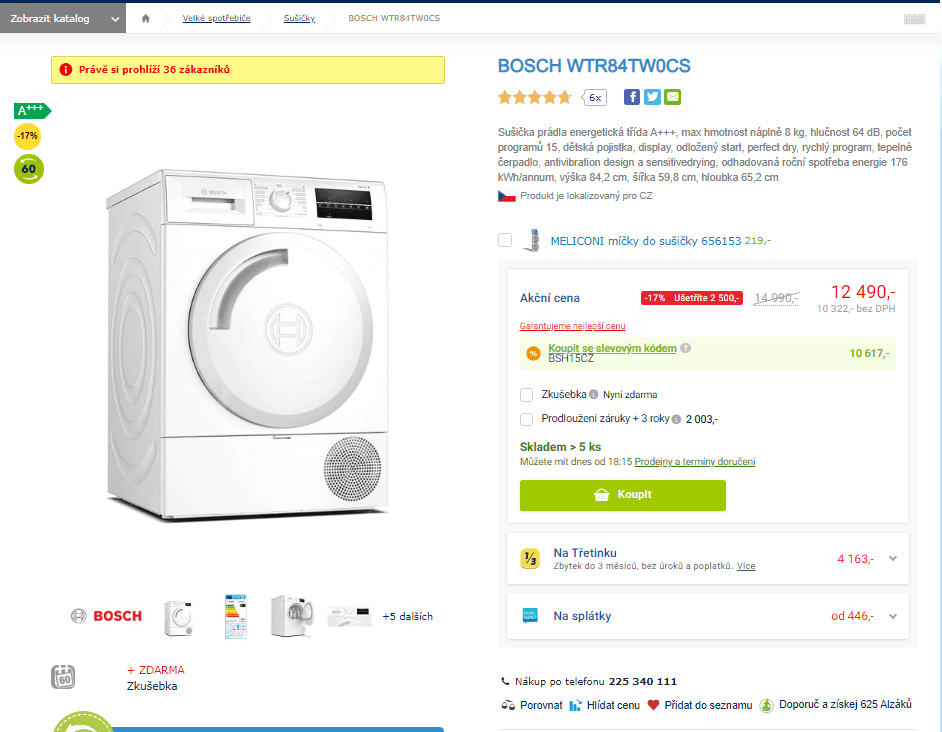 Sušička prádla Bosch, A+++, 8 kg