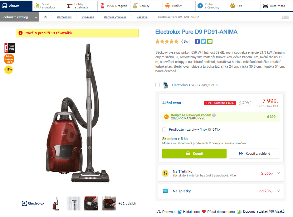 Sáčkový vysavač Electrolux Pure D9