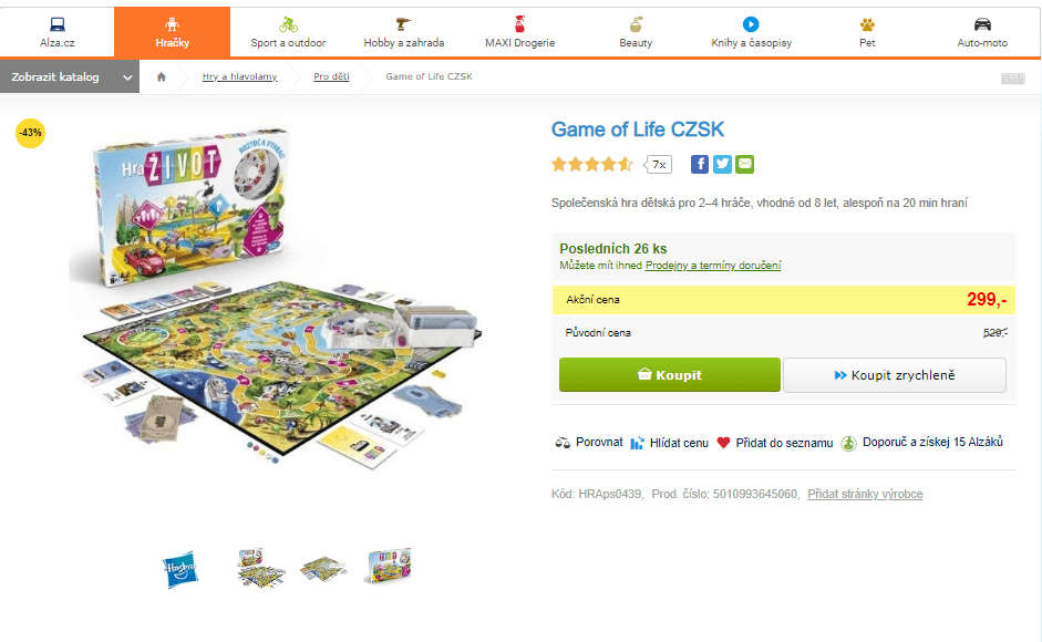 Společenská hra Game of Life CZ