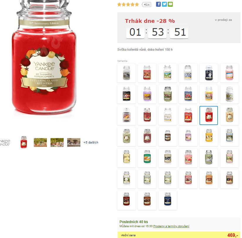 Velká svíčka Yankee Candle Be Thankful 623 g