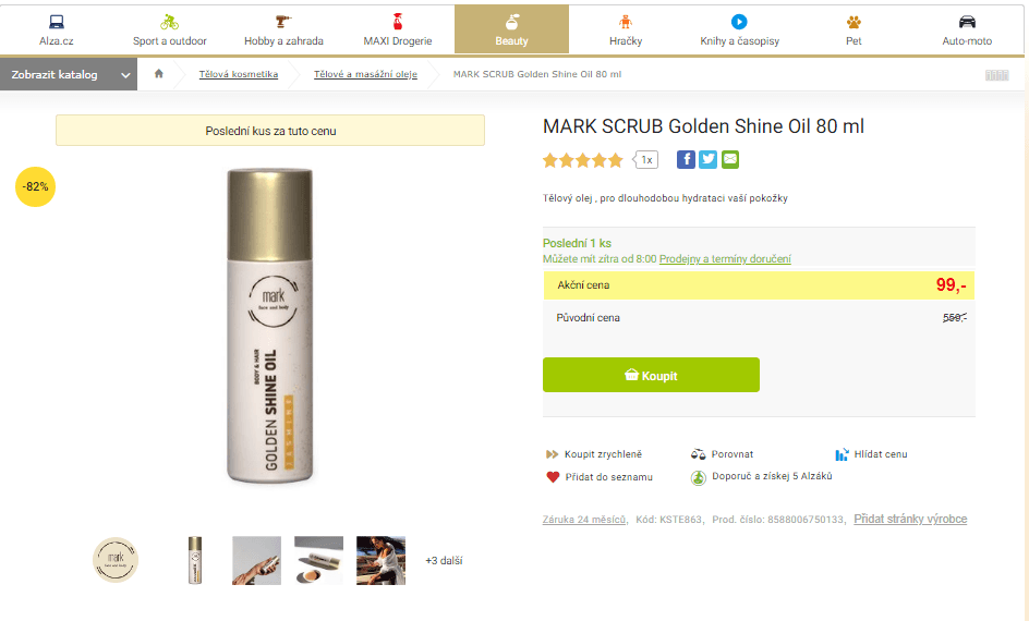 Golden Shine Oil 80 ml Mark Scrub