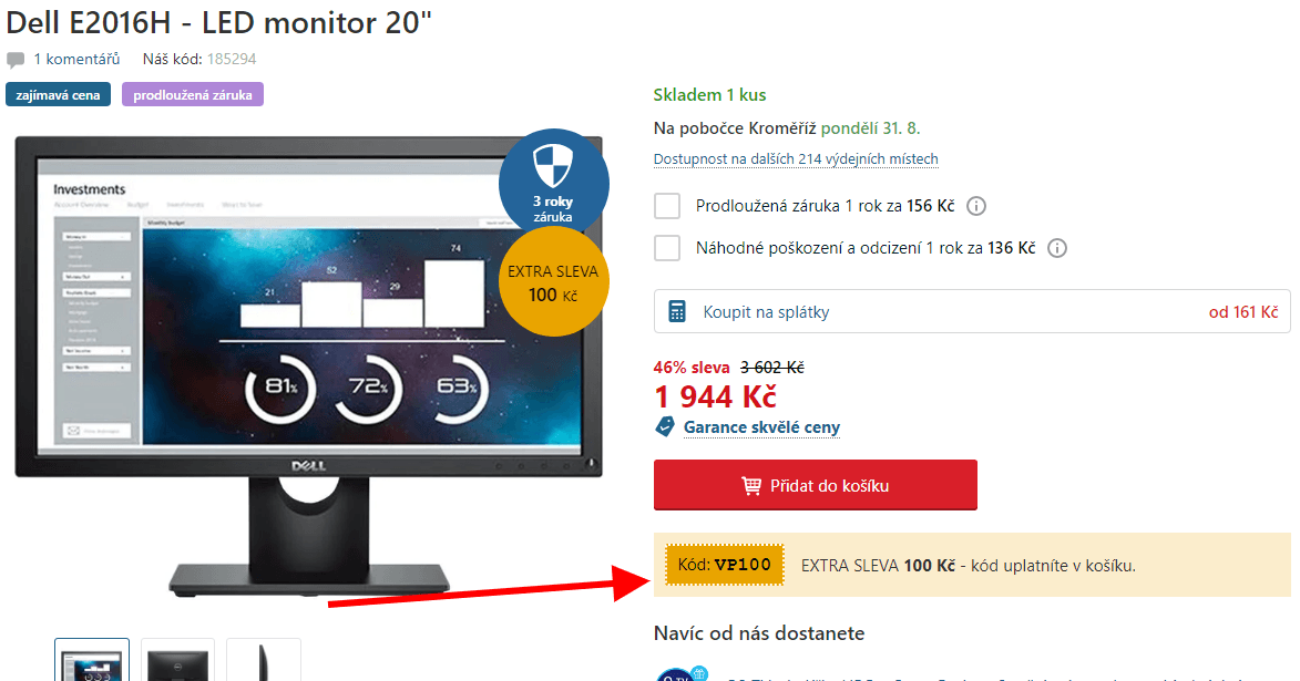 PC monitor Dell, 20"