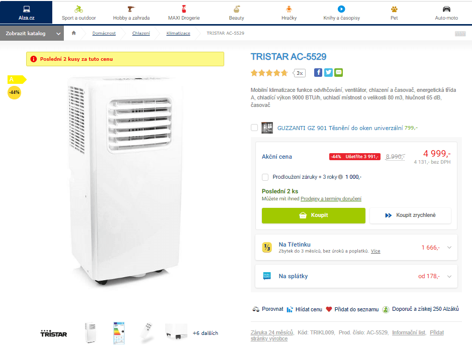 Mobilní klimatizace Tristar AC-5529