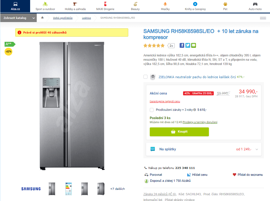 Americká lednice Samsung, A++, 575 l