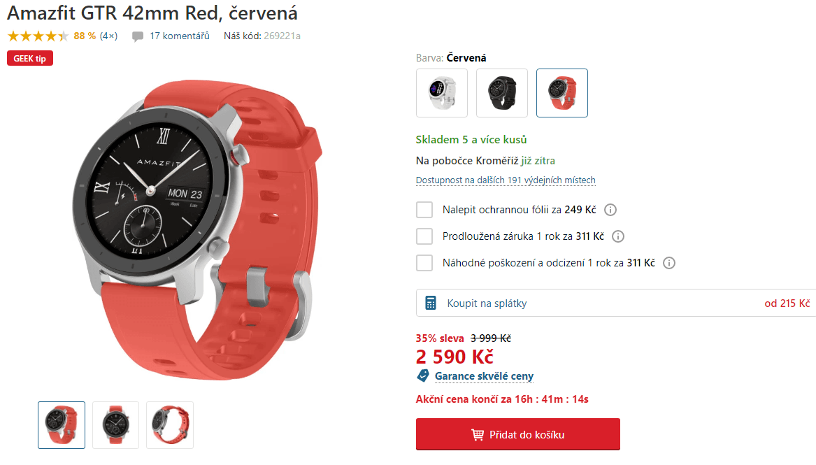 Chytré hodinky Xiaomi Amazfit GTR 42mm