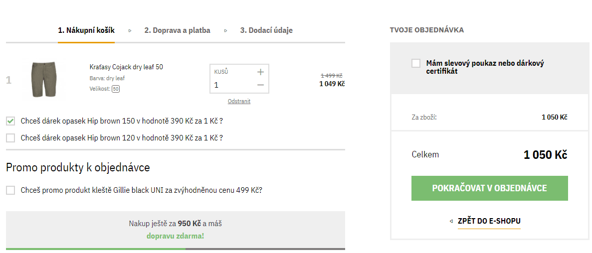 Opasek za 1 Kč k nákupu kalhot a kraťasů
