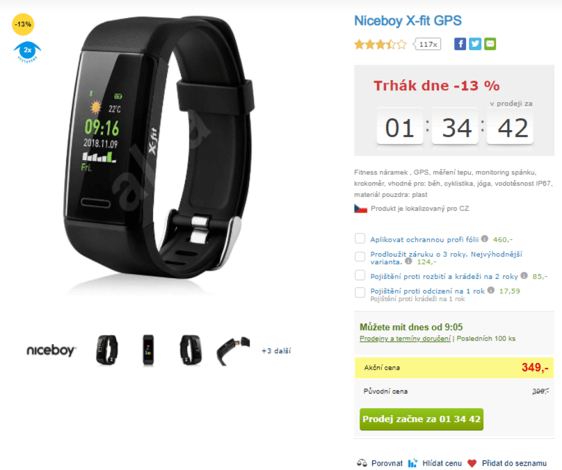Fitness náramek Niceboy X-Fit GPS