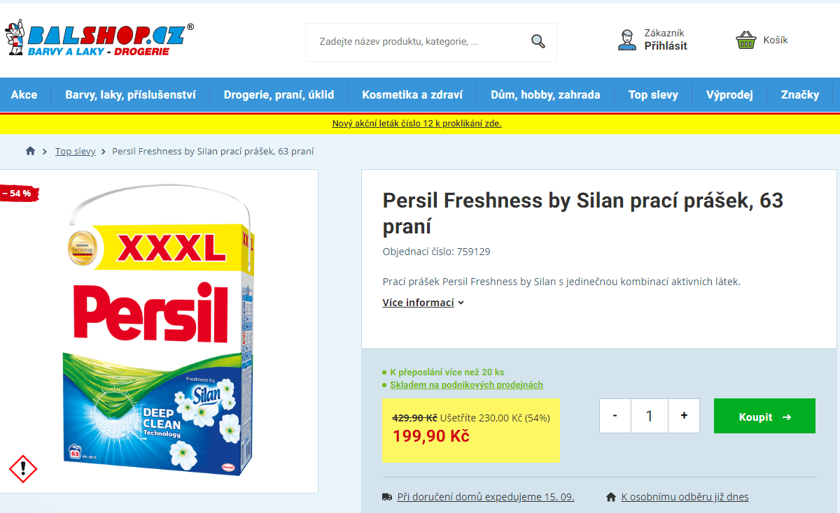Prací prášek Persil Freshness 63 PD