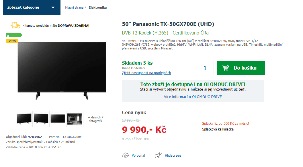 Ultra HD Smart TV, HDR, 126cm, Panasonic