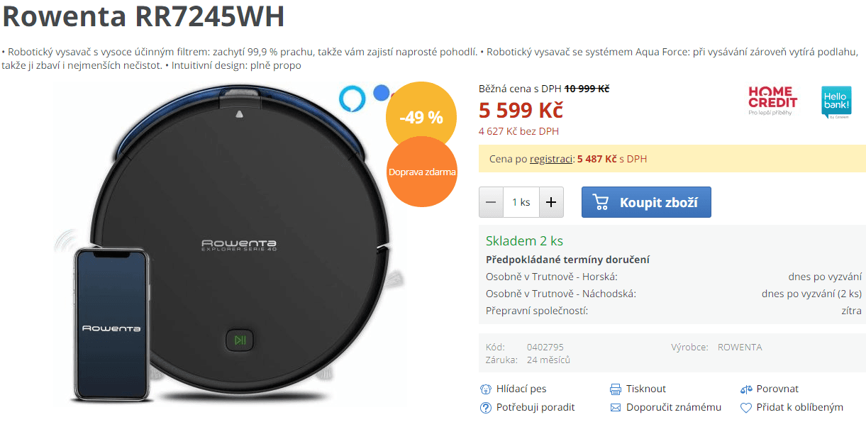 Robotický vysavač a mop Rowenta