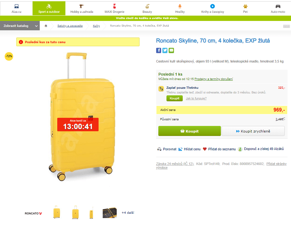 Cestovní kufr Roncato Skyline 93 l