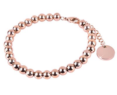 Růžově pozlacený náramek z oceli Troli