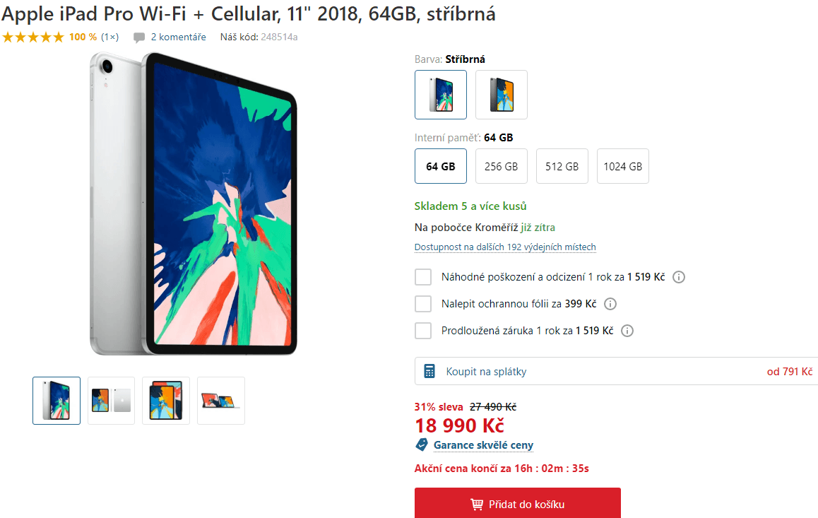 Tablet Apple iPad Pro 11" 64 GB