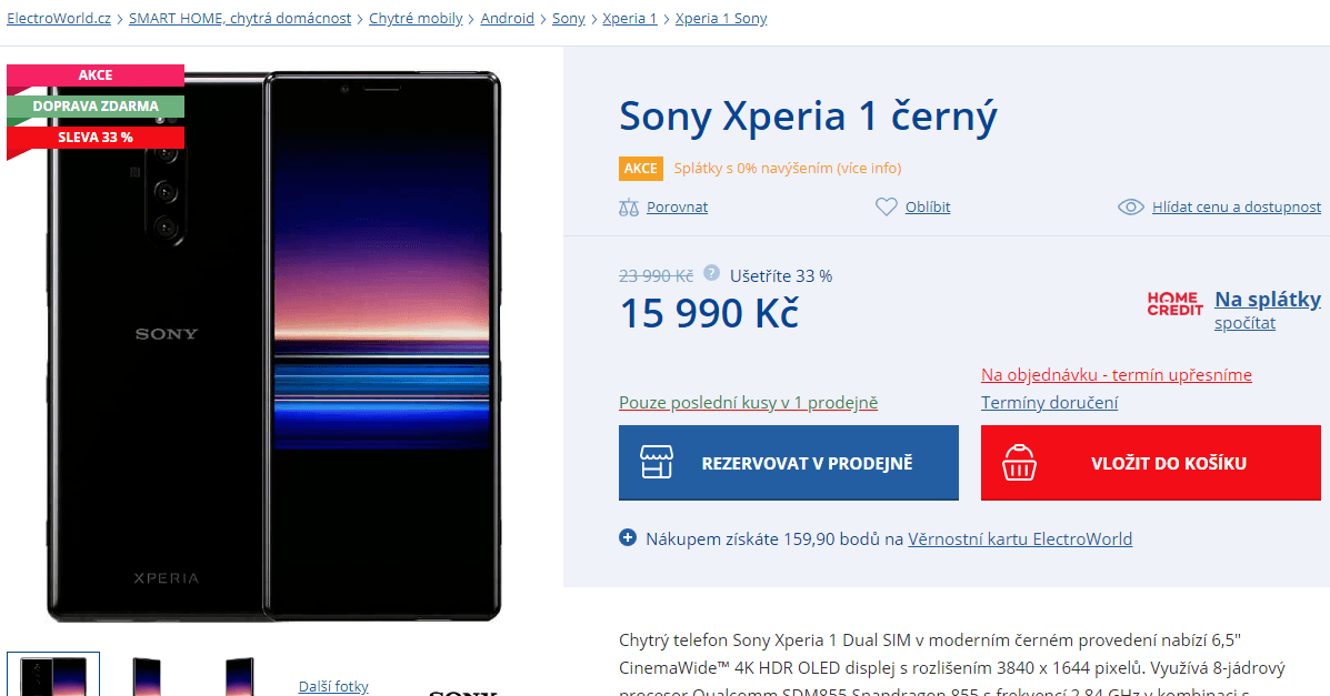 SONY 1, 8x 2,84GHz, 6GB RAM, 6,5"