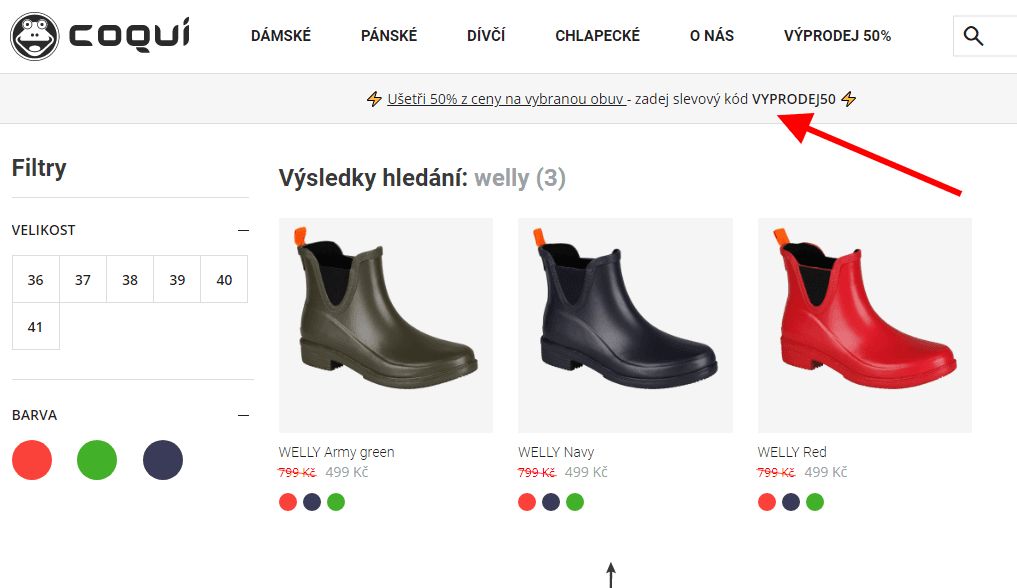 Sleva 50% na vybrané produkty
