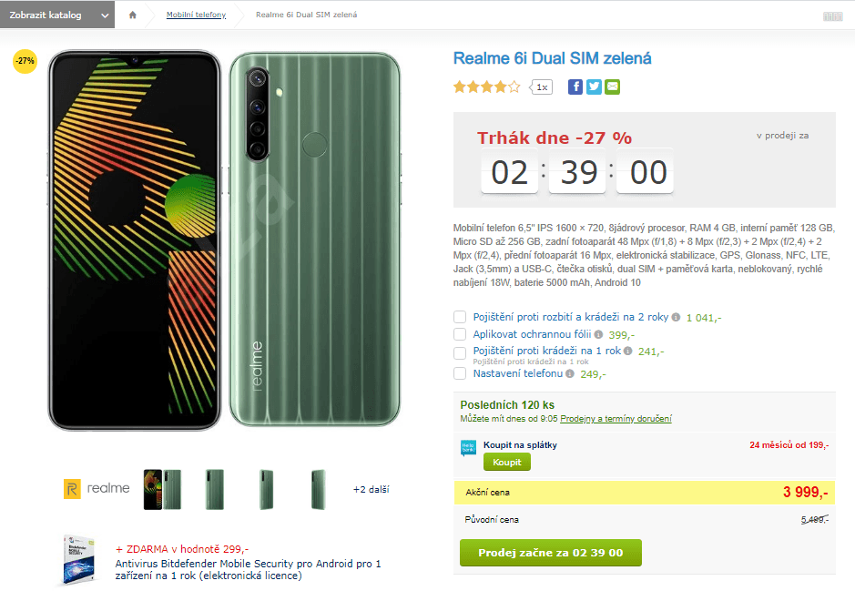 Realme, 8x 2GHz, 4GB RAM, 6,5", LTE, NFC
