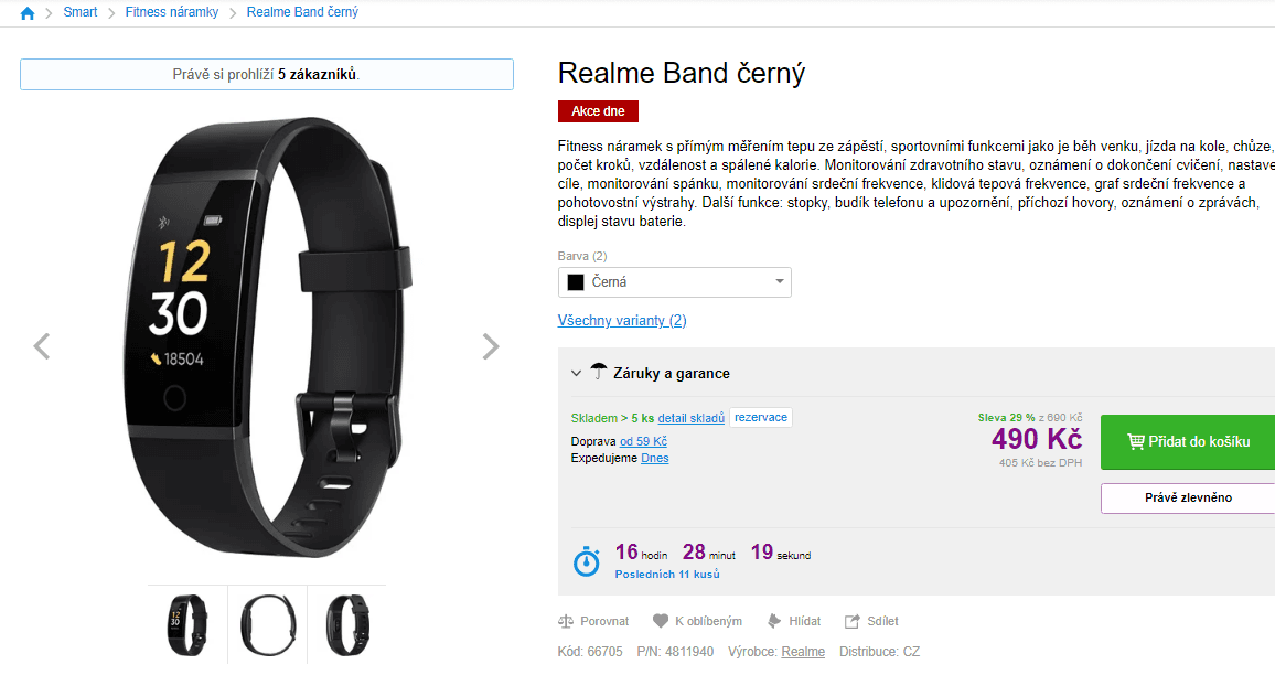 Sportovní hodinky Realme Band 1