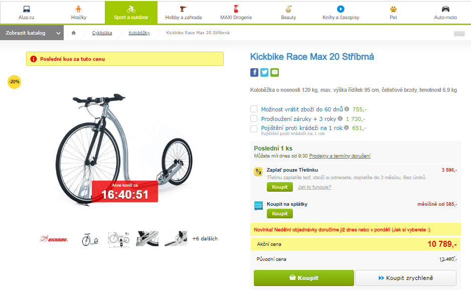 Koloběžka Kickbike Race Max 20