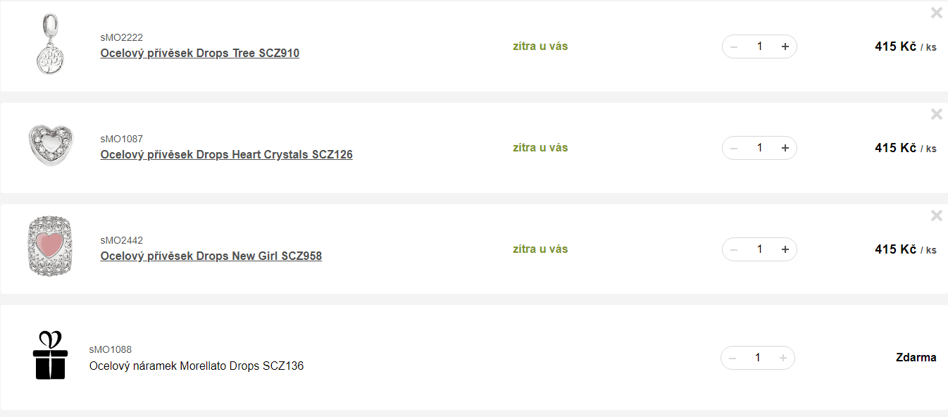 3 dropsy Morellato + náramek ZDARMA