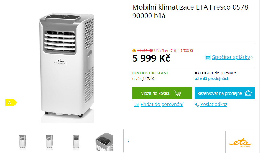 Mobilní klimatizace ETA Fresco 