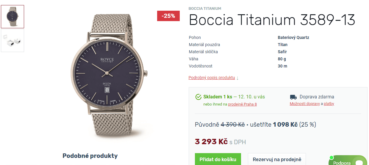 Pánské hodinky Boccia Titanium
