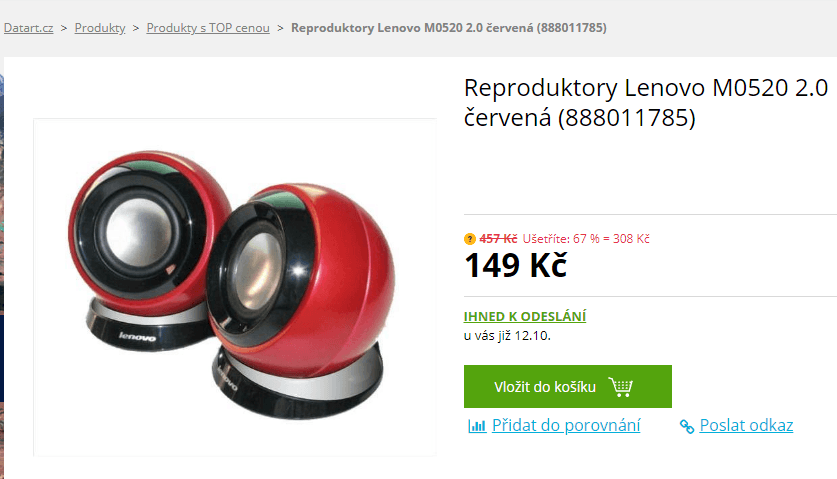 Reproduktory Lenovo M0520, USB