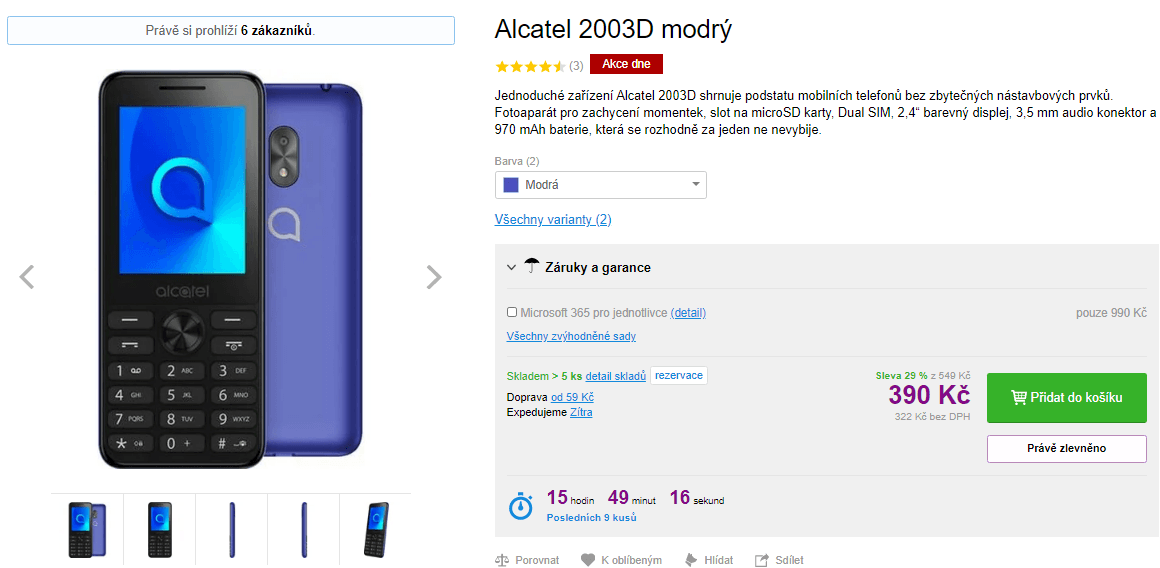 Klasický mobil Alcatel