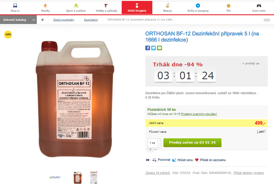 ORTHOSAN BF-12 dezinfekční přípravek 5 l