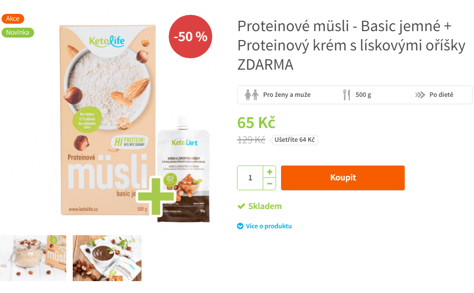 Proteinové müsli - Basic jemné